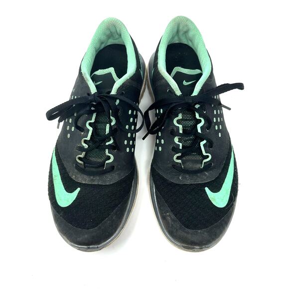 Nike Size 7.5 Sneakers Black Mint Lace Up Running Jogging Outdoors Hiking Sports - Picture 2 of 7